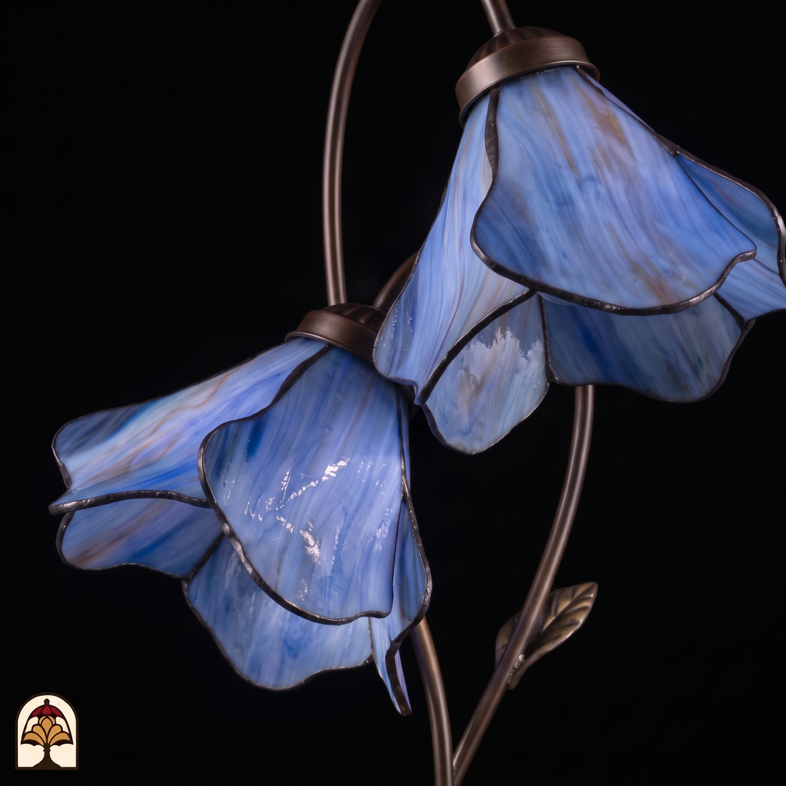 Tiffany tafellamp Lotus Viola Doppio ⌀20 cm – productfoto 7