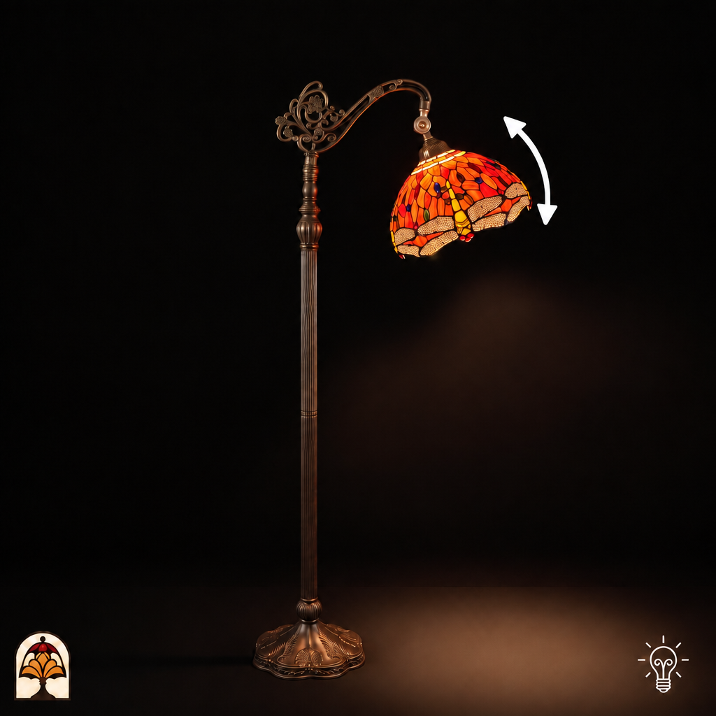 Tiffany vloerlamp Libellula Fiamma ⌀30 cm – productfoto 4