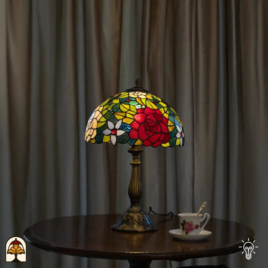 Tiffany lamp - Tafellamp Rosetta - ⌀30 cm