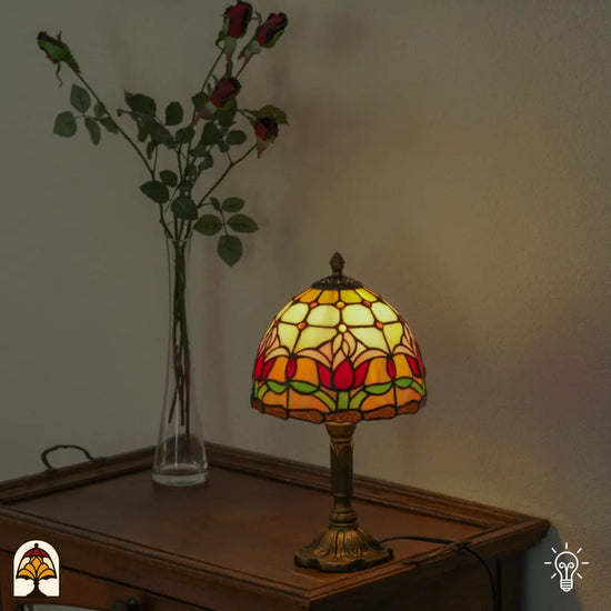 Tiffany lamp - Tafellamp Tulipa - ⌀20 cm