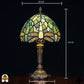 Lampe Tiffany | Lampe de table Tiffany Libellula Celeste ⌀20 cm