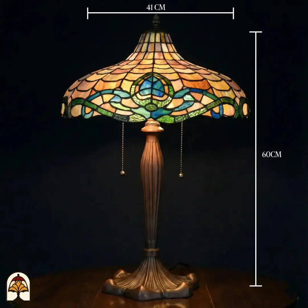 Schéma des dimensions lampe de table Tiffany Onda Opalina — diamètre de l'abat-jour ⌀41 cm, hauteur totale 60 cm