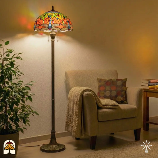 Tiffany lamp - Vloerlamp  Libellula Azul - De Sierkamer