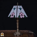 Tiffany tafellamp Rosa Zaffiro ⌀20 cm onverlicht – crème kap met roze bloemen, daglichtkleuren