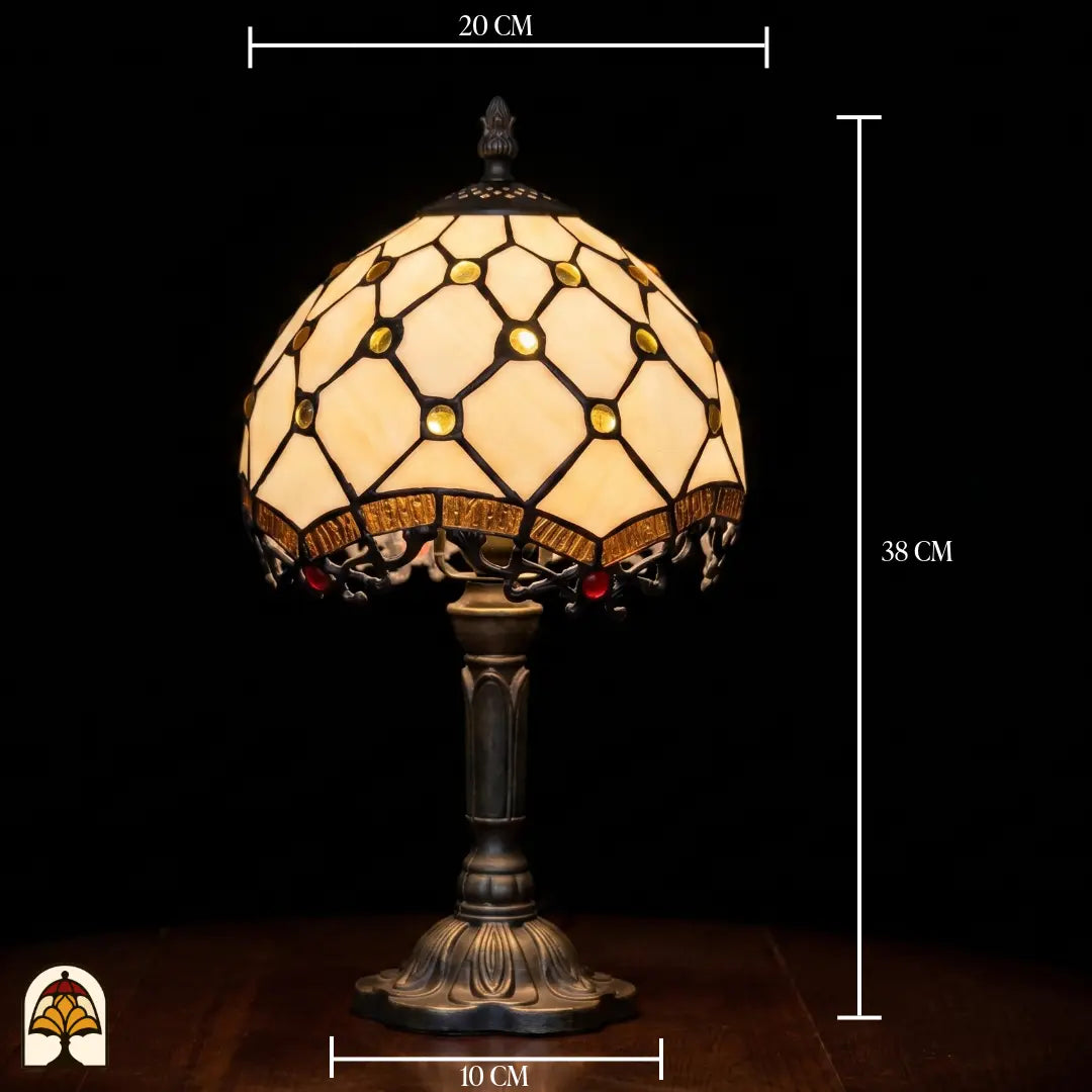 Schéma des dimensions lampe Tiffany lampe de table Reticolo d'Oro ⌀20 cm – 20 cm de large, 38 cm de haut