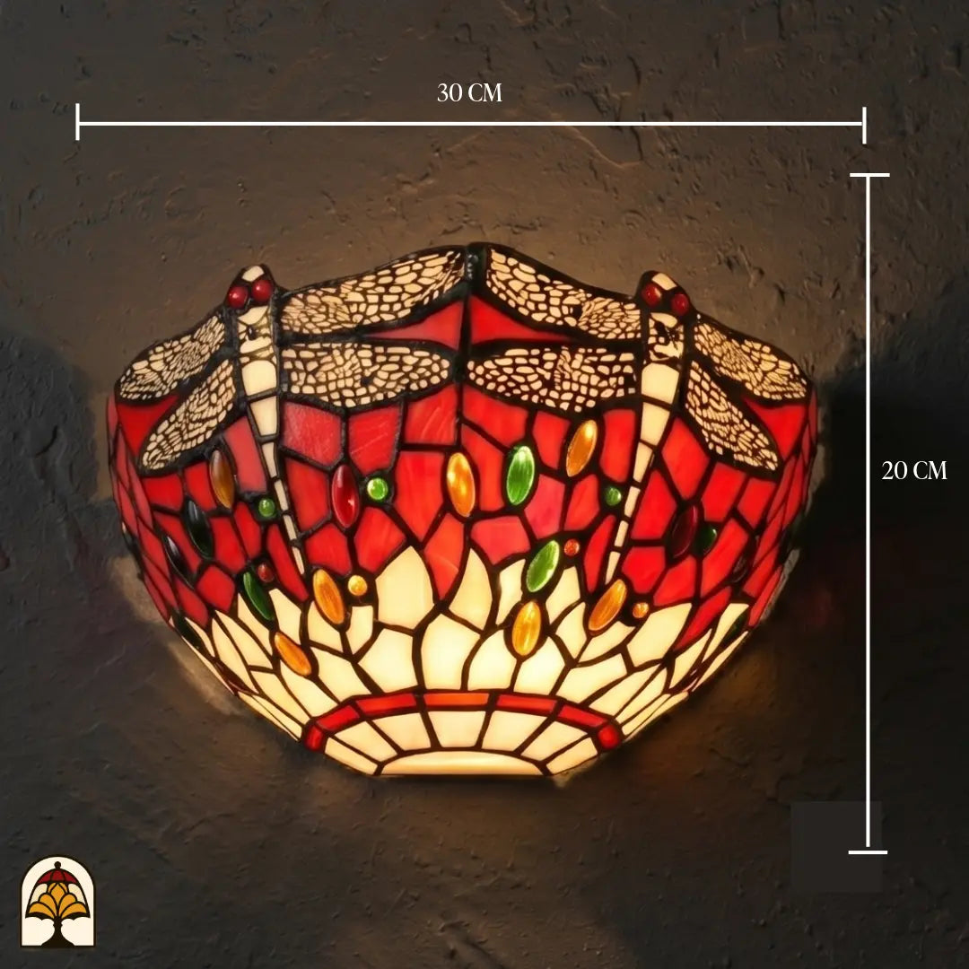 Applique murale Tiffany Libellula Rossa avec fixation murale