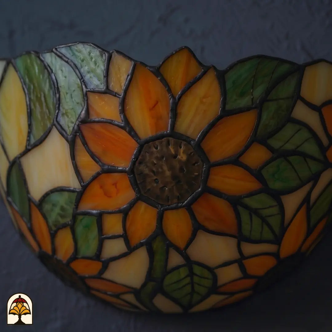 Applique murale Tiffany Solea Girasole éteinte – couleurs à la lumière du jour orange et jaune