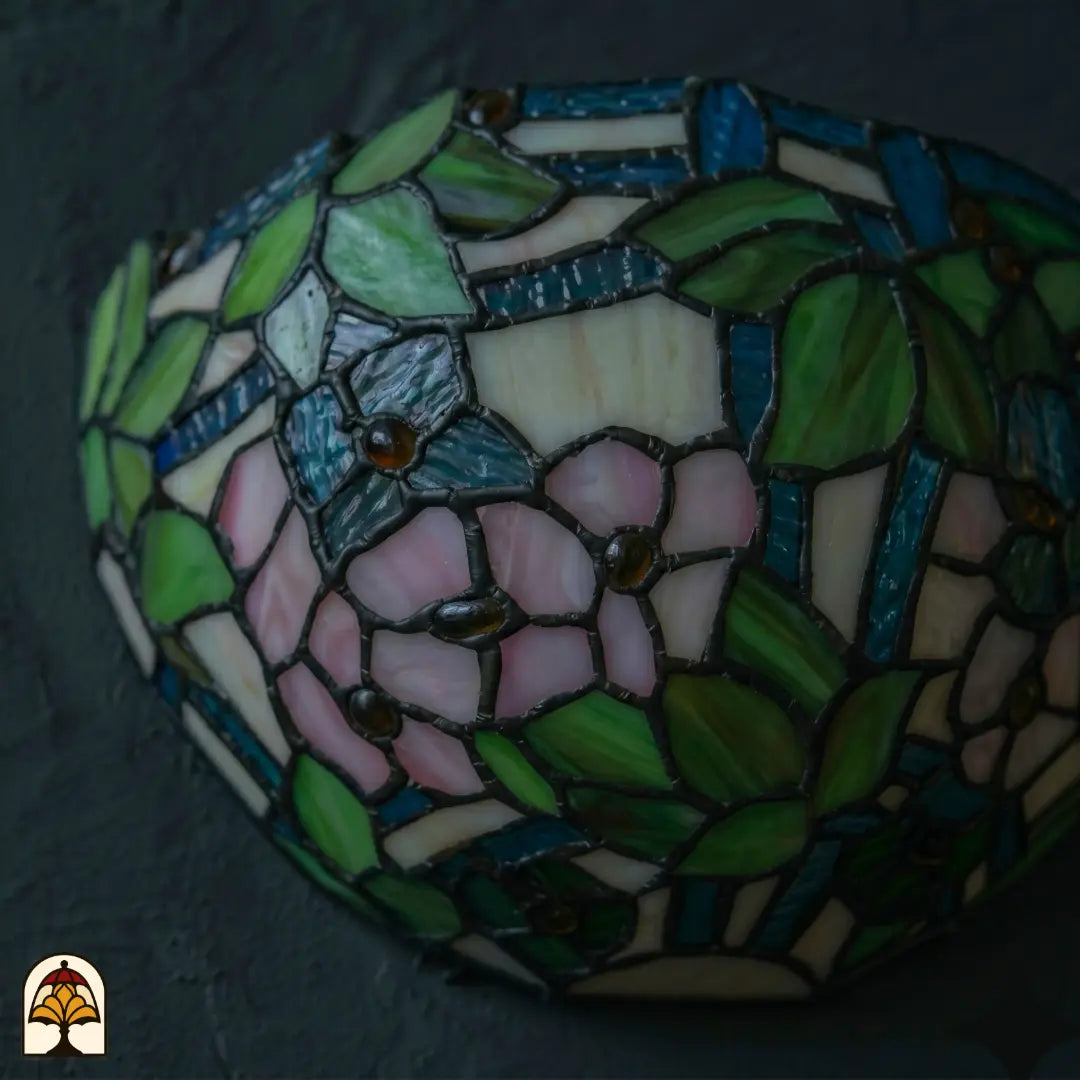 Applique murale Tiffany Rosa di Primavera éteinte – couleurs à la lumière du jour vert et rose
