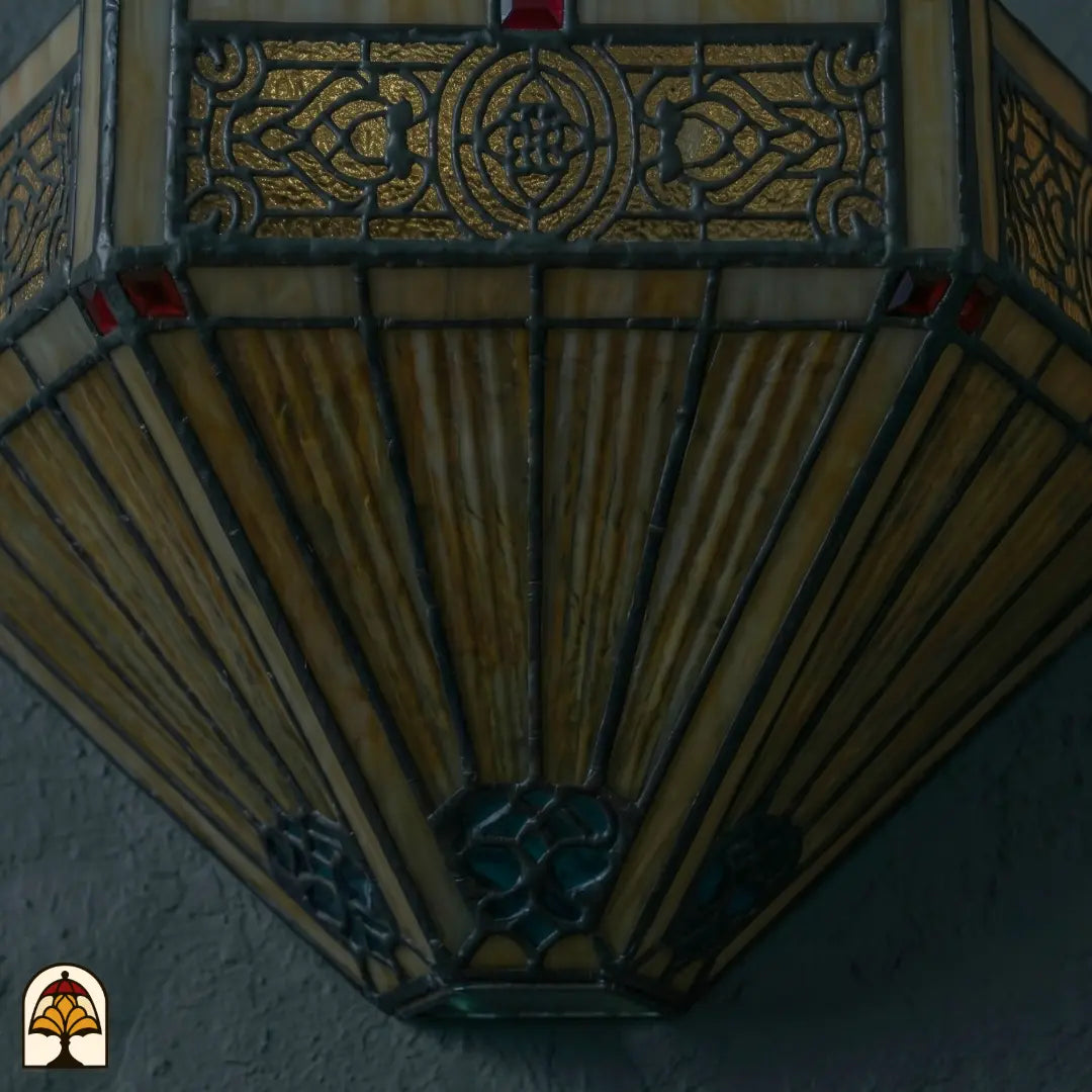 Applique murale Tiffany Lumina Geometrica éteinte – couleurs à la lumière du jour jaune ambré